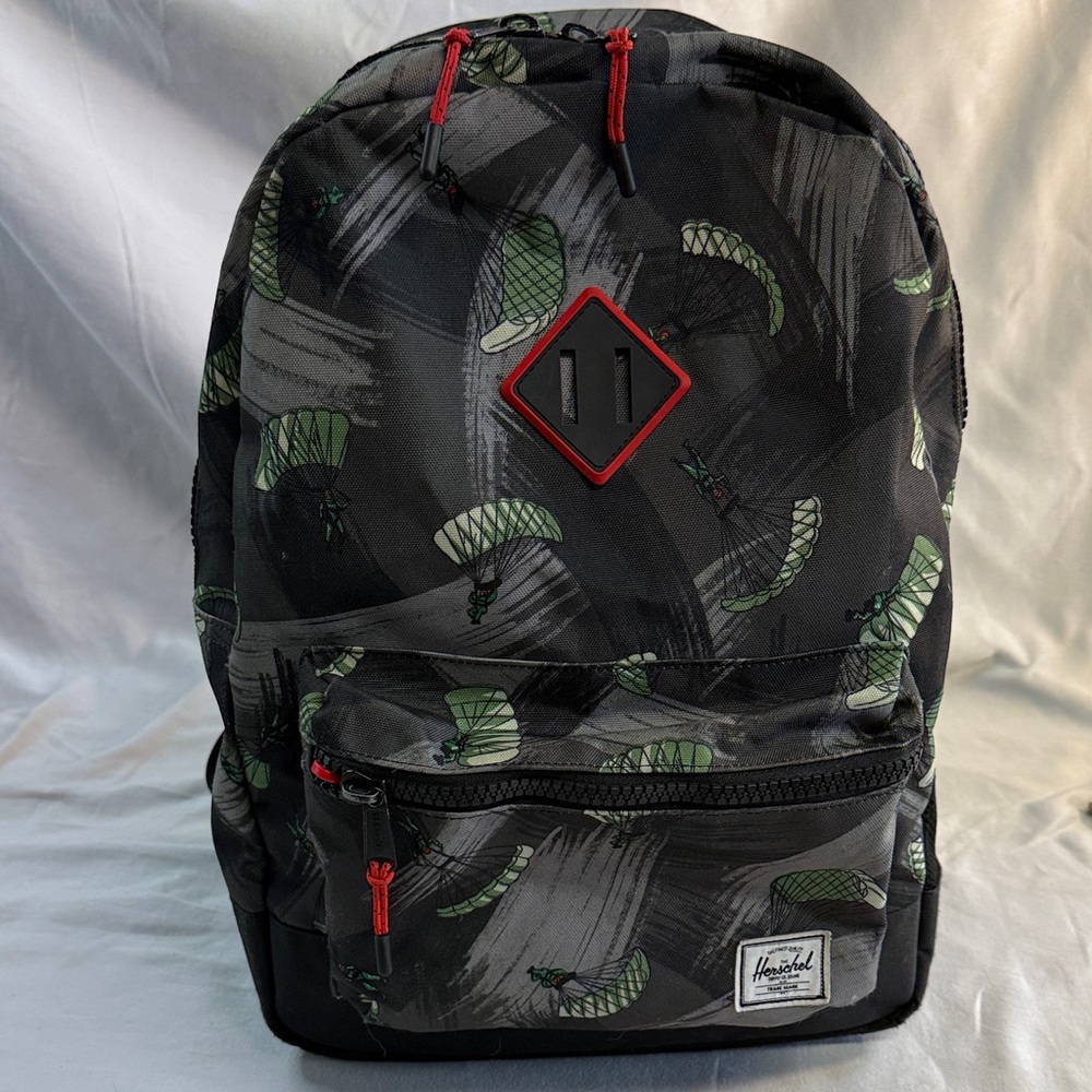 ⭐️ Herschel Supply Company Black Backpack with Green Accents